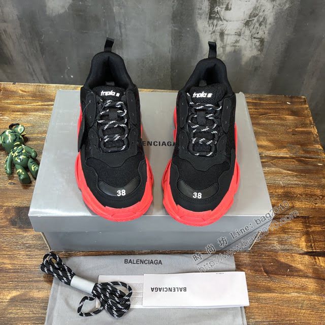 Balenciaga經典款男女鞋 巴黎世家頂級版本Triple S透氣3M反光姥爹復古運動鞋 Balenciaga情侶款老爹鞋  hdbl1174